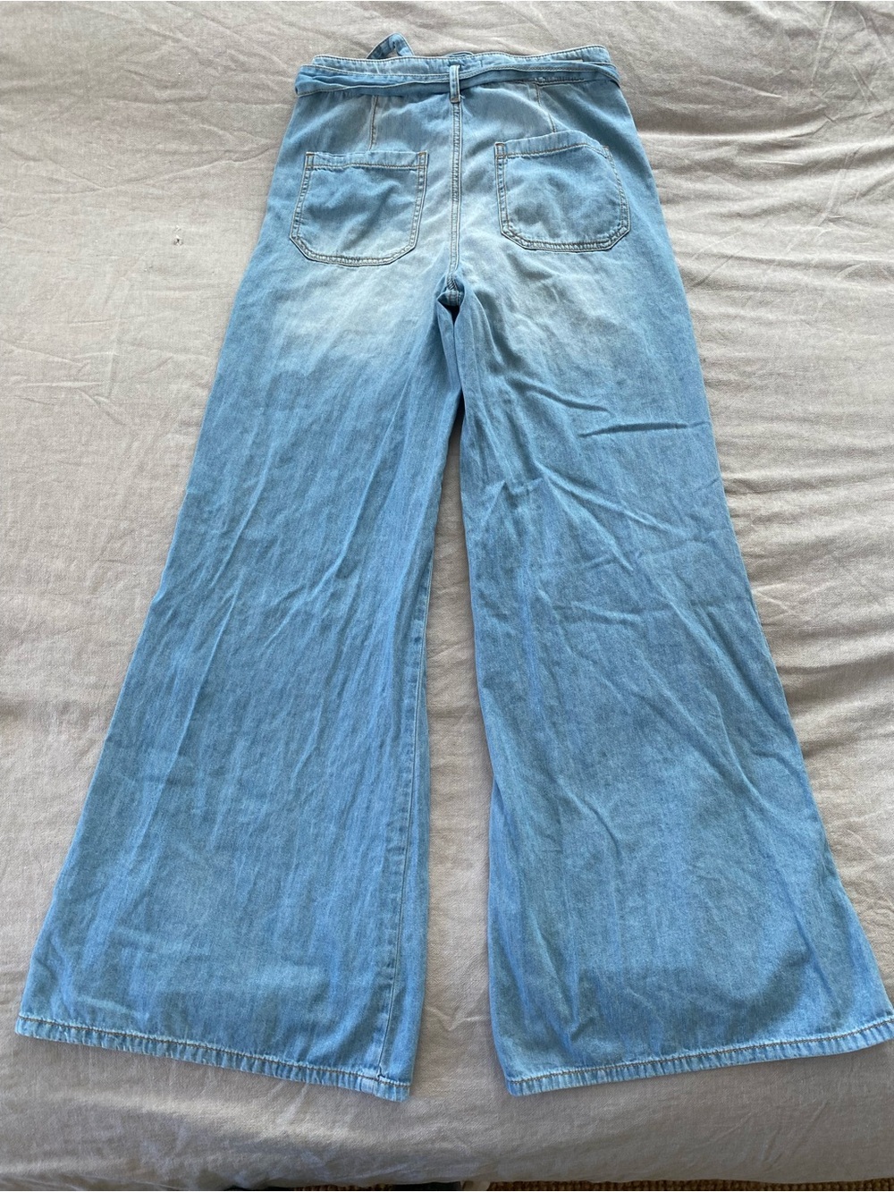 Anthropologie Pilcro Light Blue High Rise Wide-Leg Tie-Waist Jeans - Picture 15 of 15